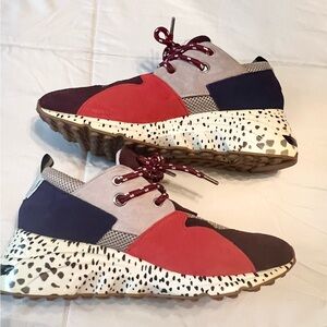 Steve Madden Cliff Retro Sneakers-Colorful Patterned with Bubblegum Sole